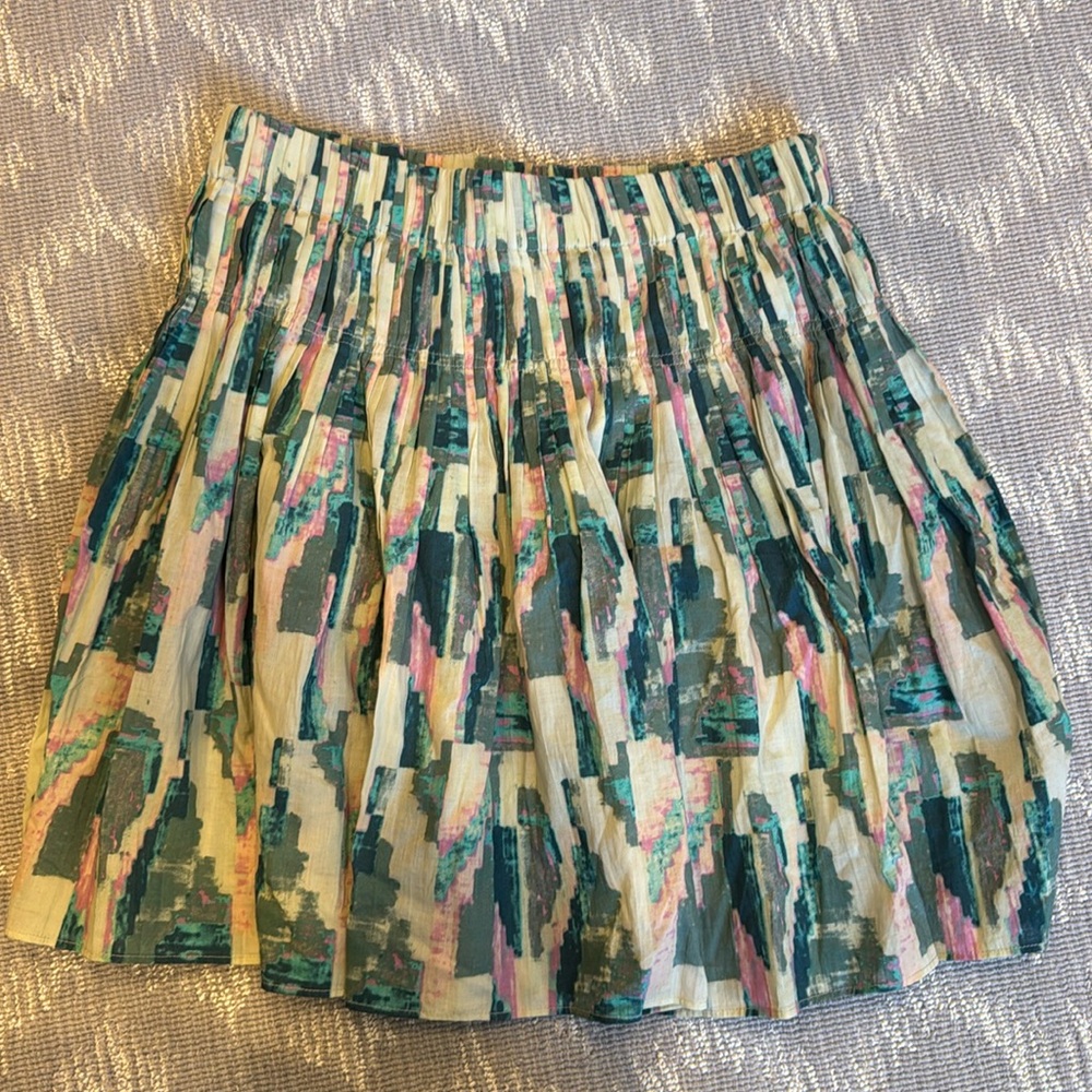 ba&sh Tigui Skirt in Turquoise Multicolor in Size Small Excellent Condition